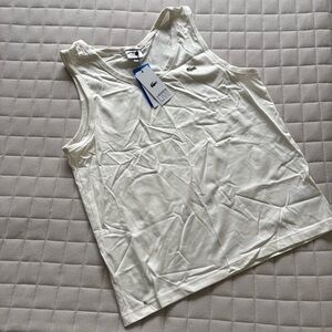 Lacoste Unisex White Sleeveless Tank Top